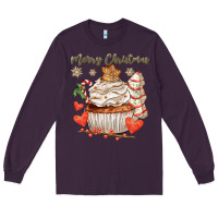 Plum merry christmas cupcake Long Sleeve Tee - CowGirlArtShop