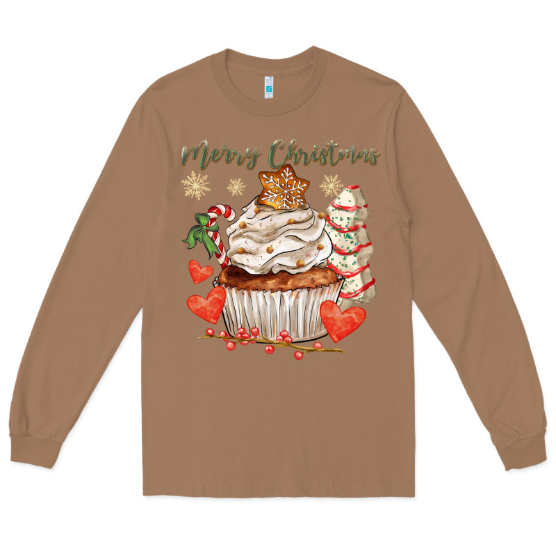 Merry Christmas Cupcake Long Sleeve Tee by CowGirlArtShop | Teevron