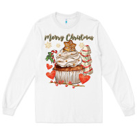 White merry christmas cupcake Long Sleeve Tee - CowGirlArtShop