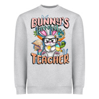 Heather Grey Bunny's Favorite Teacher Easter Day Heavyweight Sweatshirt - FaDigitalArtStudio