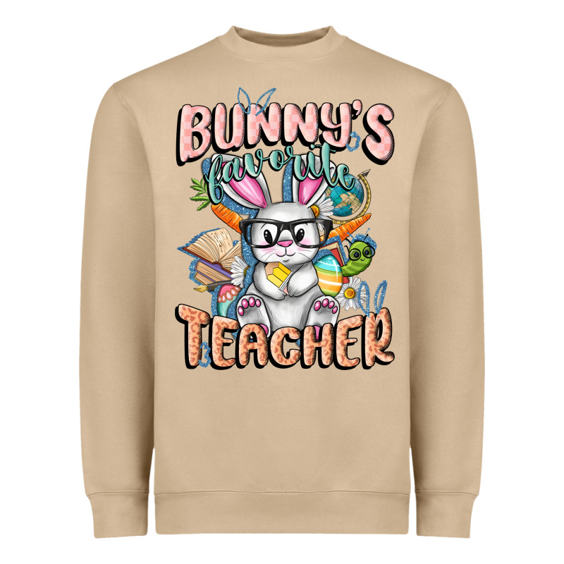 Bunny's Favorite Teacher Easter Day Heavyweight Sweatshirt by FaDigitalArtStudio | Teevron