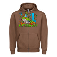 Chestnut birthday boy frog age 1 Zipper Hoodie - LillyAllenDesigns