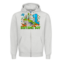 Birthday Boy Frog Age 1 Zipper Hoodie | Teevron