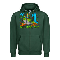 Sports Green birthday boy frog age 1 Zipper Hoodie - LillyAllenDesigns