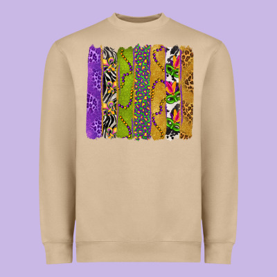 Mardi Gras Brushstrokes Heavyweight Sweatshirt Designed By Bundleandbundleshop