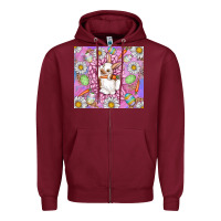 Burgundy Easter Bunny Zipper Hoodie - CowhideDigitalArt