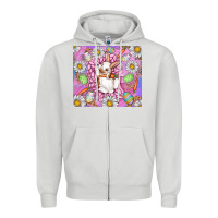 Dove Grey Easter Bunny Zipper Hoodie - CowhideDigitalArt