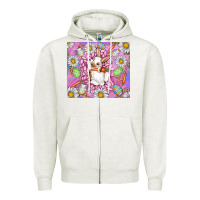 Oatmeal Heather Easter Bunny Zipper Hoodie - CowhideDigitalArt