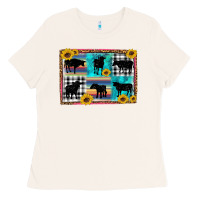 Cow Sunflower Leopard Ladies Tee | Teevron