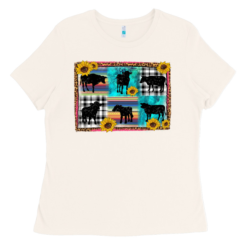 Cow Sunflower Leopard Ladies Tee by Artiststas | Teevron
