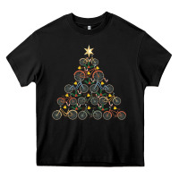 Black bicycle christmas tree funny biker bicyclist xmas for family long slee Heavy Core Tee - lanVoArt