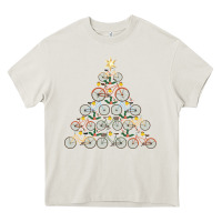 Cream bicycle christmas tree funny biker bicyclist xmas for family long slee Heavy Core Tee - lanVoArt