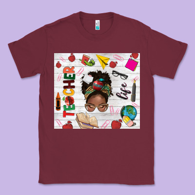 Afro Teacher Life Classic Tee Designed By Nancycooperartshop