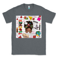 Charcoal Heather afro teacher life Classic Tee - NancyCooperArtShop