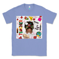 Colony Blue afro teacher life Classic Tee - NancyCooperArtShop