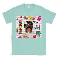 Seafoam afro teacher life Classic Tee - NancyCooperArtShop