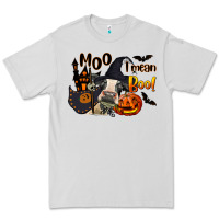 Dove Grey Moo I Mean Boo Holstein Cow Premium Tee - LillyAllenDesigns