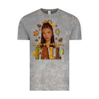 Cloud Rock Just a girl who loves Fall afro woman Vintage Tee - NancyCooperArtShop