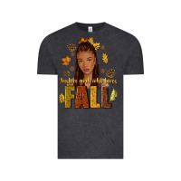 Vintage Black Just a girl who loves Fall afro woman Vintage Tee - NancyCooperArtShop