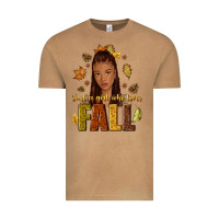 Vintage Camel Just a girl who loves Fall afro woman Vintage Tee - NancyCooperArtShop