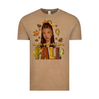 Vintage Coffee Just a girl who loves Fall afro woman Vintage Tee - NancyCooperArtShop