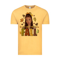 Vintage Mustard Just a girl who loves Fall afro woman Vintage Tee - NancyCooperArtShop