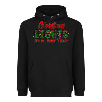 Black festive christmas lights text art Heavyweight Hoodie - CowhideDigitalArt