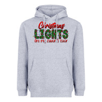 Heather Grey festive christmas lights text art Heavyweight Hoodie - CowhideDigitalArt