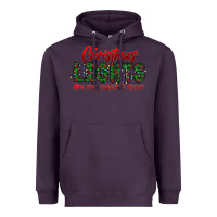 Plum festive christmas lights text art Heavyweight Hoodie - CowhideDigitalArt