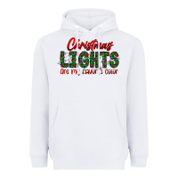 White festive christmas lights text art Heavyweight Hoodie - CowhideDigitalArt