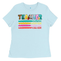 Baby Blue teacher believe Ladies Tee - Artiststas