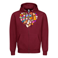 Burgundy Easter Love Zipper Hoodie - CowhideDigitalArt