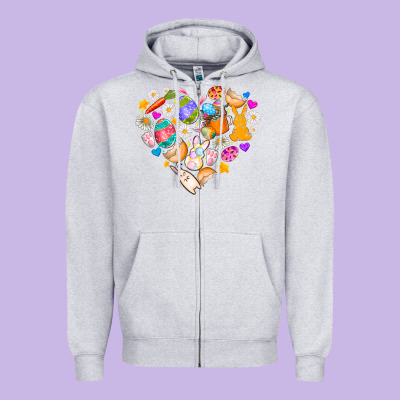 Easter Love Zipper Hoodie Designed By Cowhidedigitalart