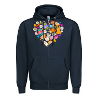 Navy Easter Love Zipper Hoodie - CowhideDigitalArt