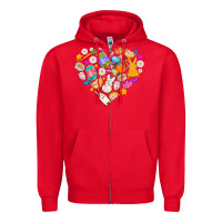 Red Easter Love Zipper Hoodie - CowhideDigitalArt