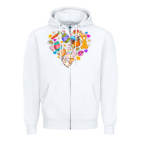 White Easter Love Zipper Hoodie - CowhideDigitalArt