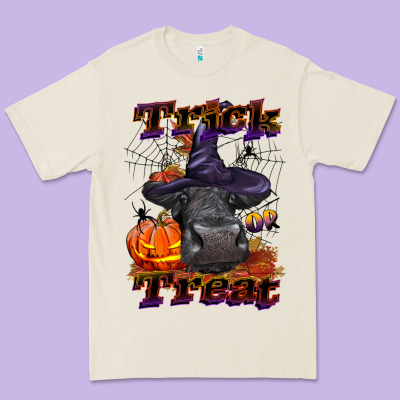 Trick Or Treat Black Angus Heifer Premium Tee Designed By Lillyallendesigns