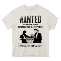 Cream wanted bonnie and clyde, distressed Heavy Core Tee - lanVoArt