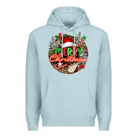 Blue Mist Merry christmas Premium Hoodie - FaDigitalArtStudio