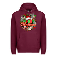 Burgundy Merry christmas Premium Hoodie - FaDigitalArtStudio