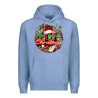 Colony Blue Merry christmas Premium Hoodie - FaDigitalArtStudio