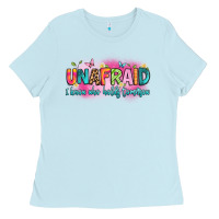 Baby Blue unafraid i know who holds tomorrow Ladies Tee - Artiststas