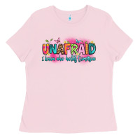 Bubblegum Pink unafraid i know who holds tomorrow Ladies Tee - Artiststas