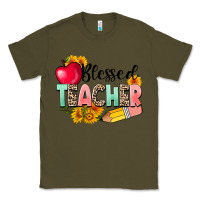 Army Green blessed teacher Classic Tee - NancyCooperArtShop
