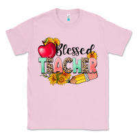 Bubblegum Pink blessed teacher Classic Tee - NancyCooperArtShop