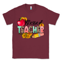 Burgundy blessed teacher Classic Tee - NancyCooperArtShop
