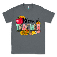 Charcoal Heather blessed teacher Classic Tee - NancyCooperArtShop