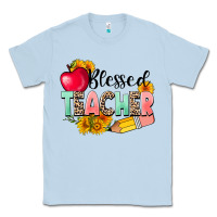 Dusty Blue blessed teacher Classic Tee - NancyCooperArtShop