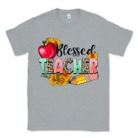Heather Grey blessed teacher Classic Tee - NancyCooperArtShop