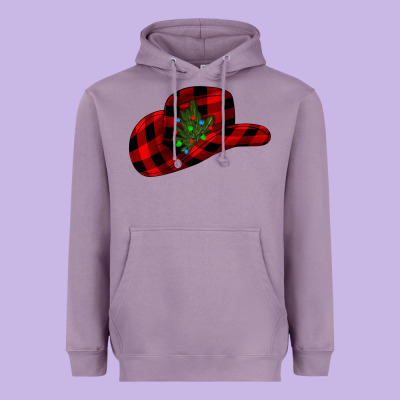 Cowboy Christmas Heavyweight Hoodie Designed By Cowhidedigitalart
